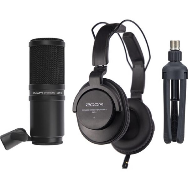 Zoom ZDM-1 Podcast Mic Pack, Podcast Dynamic Microphone, Headphones, Tripod, Windscreen, XLR Cable, For Recording Podcasts