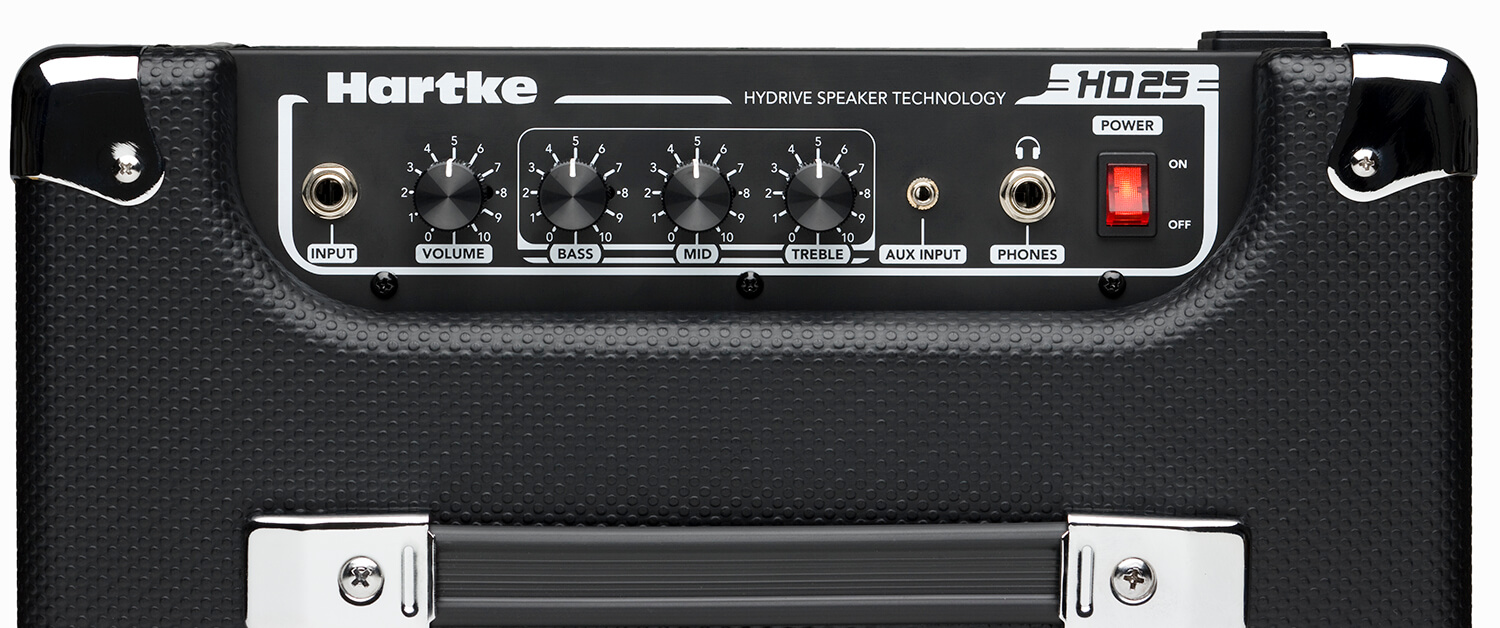 Hartke HD25 Bass Combo Amp top view Hartke HD25 Bass Combo Amp top view